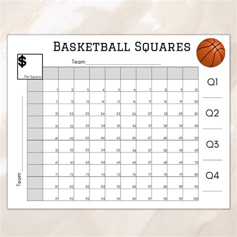 Ncaa Basketball Squares Template